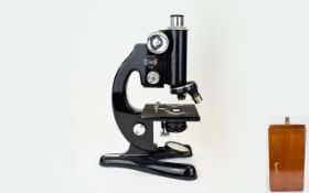 Vintage Beck London Microscope Portable Microscope Housed A Beck London Model 47 microscope,