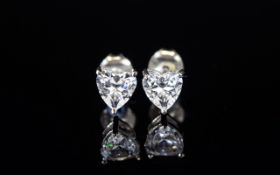 Swarovski Zirconia Heart Shaped Stud Earrings, the highest grade of Swarovski production, zirconia,