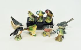 A Good Collection of Assorted Bird Figures ( 9 ) Nice In Total. Comprises 1/ Greenfinch 2105.