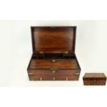 Victorian Period Nice Quality Gentleman's Large Oak Stationary Box / Writing Slope with Concealed