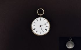 Antique - Key-wind Silver Open Faced Pocket Watch.