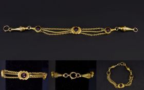 Victorian Period - Nice Quality 15ct Gold Albertina / Bracelet,