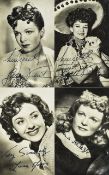 A Collection of Hand Signed Black and White Gloss Photos of British Female Film Stars of The 1940'