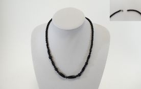 Victorian Period Whitby Jet Necklace. 20 Inches In length. Good Condition.