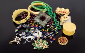A Collection Of Costume Jewellery Approx 15 items to include several vintage necklaces,