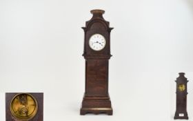 Victorian - Period Solid Oak Cased Handmade Apprentice Piece Miniature Long Case Clock,