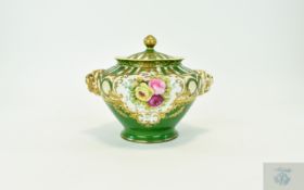 Noritake Hand Decorated and Painted Lidded Masked Handle Jar,