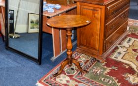 Antique Occasional Table Small Victorian side table raised on a turned column, 3 legs, oval top,