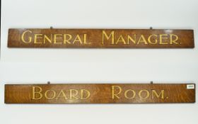 Vintage Wall Sign Wooden varnished plaque with gilt hand painted lettering and hanging hooks.