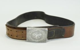 German WW2 Luftwaffe Belt And Buckle The Cast Buckle With Luftwaffe Eagle, Out-Stretched Wings,