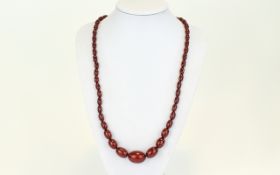 Antique Excellent Quality and Attractive Natural Cherry Amber Graduated Beaded Necklace.