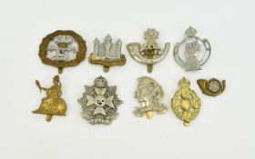 A Small Collection of Reproduction British Military Cap Badges ( 10 ) In Total - Please See Photos.