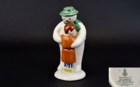 Royal Doulton Snowman Collection Figure ' Thank You Snowman ' D.S.4, Date 1985. 5.25 Inches High.