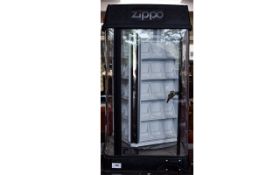 Zippo Official Branded Plexiglass Display Case Square, locking display case wired for lighting,