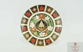 Royal Crown Derby Old Imari Pattern Ltd and Numbered Edition Christmas Cabinet Plate ( 1991 ) Date.