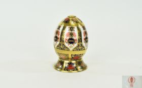 Royal Crown Derby Old Imari Pattern Egg Cup and Stand. Pattern No 1128, Date 1995.