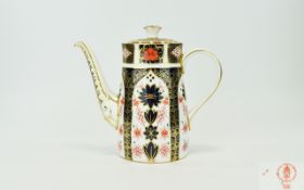 Royal Crown Derby Old Imari Pattern Large Coffee Pot, with 22ct Gold Banding.
