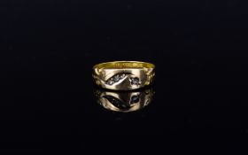 Victorian Period 15ct Gold Diamond Set Ladies Dress Ring. Fully Hallmarked - Birmingham 1894.