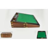Large Victorian Writing Slope with fitted interior and baize writing slope.