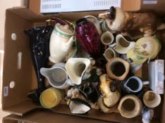 Misc Lot Of Character Jugs, Animal Figures,