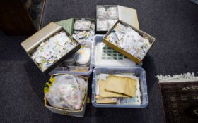 Large Collection Of Mixed World Stock Stamps Contained In 4 Large Boxes And 4 Box Files,