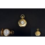 Waltham American Watch Co Late 19th Century 14ct Gold Plated Key-less Demi-Hunter Pocket Watch.