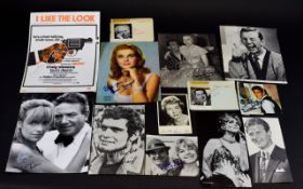 A Collection of Hand Signed Photos, Magazines, Cuttings,