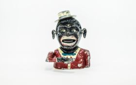 Vintage Starkie's 'Blackamoor' Money Box Rare Top Hatted Model Marked Starkie's patent no 32537 to