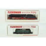 N Gauge Fleischmann Piccolo 7334 electric locomotive DB IV BR 140 & 7170 DB BR 011 066-8 Steam