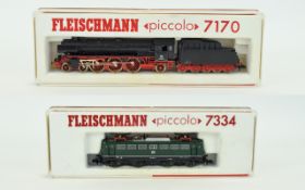 N Gauge Fleischmann Piccolo 7334 electric locomotive DB IV BR 140 & 7170 DB BR 011 066-8 Steam