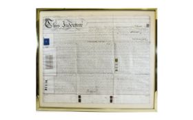 Mounted And Framed Legal Document Handwritten and dated London 24.7.