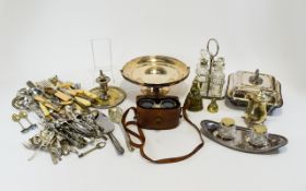 Collection of Silver Plated Items, Including Condiment Set, Serving Dishes and Cover,