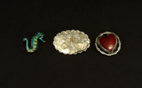 A Small Collection of Vintage Silver Brooches ( 3 ) In Total. All Fully Hallmarked.