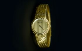 Raymond Weil 18ct Gold Plated Ladies Quartz Wrist Watch, Champagne Regency Stripe Dial.