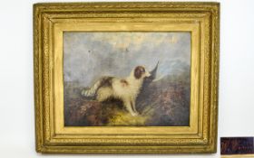 W Warren Oil On Canvas, Early 20thC A gun dog with a pheasant signed 'W.