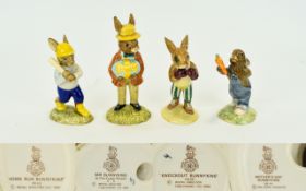 Royal Doulton Collection of Hand Painted Bunnykins Early Figures ( 4 ) Four In Total.