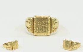 Gents - Large 9ct Gold Signet Dress Ring. Fully Hallmarked. 12.6 grams.