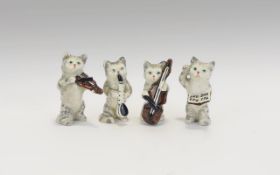 Beswick Cats Band Figures ( 4 ) In Total.