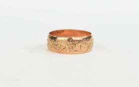 Ladies 9ct Rose Gold Wedding Band. Hallmark Birmingham 1916. 3.4 grams. Ring size P.