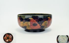 William Moorcroft Signed Large Footed Bowl. Pomegranate and Berries Design. c.1920's. 4.