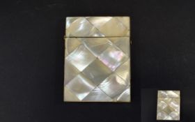 Victorian Period Nice Quality Mother of Pearl and Tortoiseshell Card Case.