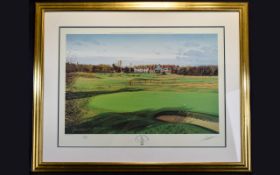 Golfing Interest Signed Limited Edition Print The 15th Green At Royal Lytham St Annes By Graeme W