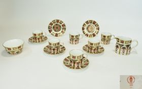 Royal Crown Derby ( 14 ) Piece Old Imari Pattern Coffee Service.