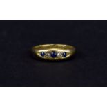 Edwardian - Ladies 18ct Gold Set Diamond and Sapphire Dress Ring,