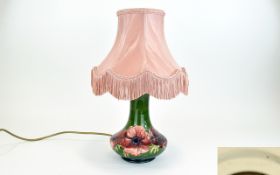 Moorcroft Tubelined Squat Shaped Lamp Base and Shade ' Anemone ' Design. c.1975 - 1990's. Designer