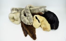 A Collection Of Vintage Mink And Faux Fur Accessories Six items in total to include pale grey