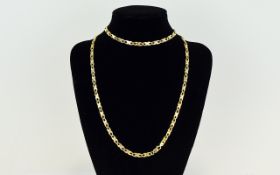 Fine Quality and Smooth 9ct Gold Figure of Eight Designed Long Necklace. Fully Hallmarked. 24.