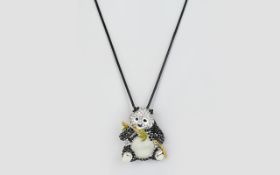 Enamel, Crystal and 'Cat's Eye' Panda Pe