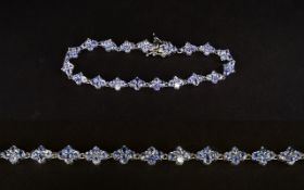 Tanzanite Cluster Tennis Bracelet, each