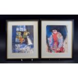 Two Framed Contemporary Prints Expressio